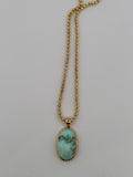 14K Yellow Gold Sonoran Mountain Turquoise Pendant Necklace