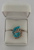 14K White Gold Turquoise Ring