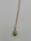 14K Yellow Gold Sonoran Mountain Turquoise Pendant Necklace